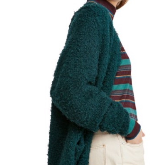 FREE PEOPLE ONCE IN A LIFETIME FUZZY BOUCLE LONG OPEN CARDIGAN SWEATER - Picture 3 of 11